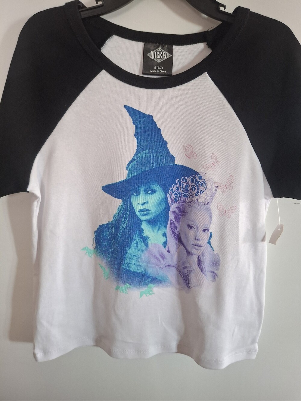 Wicked Raglan Graphic Tee - Black & White